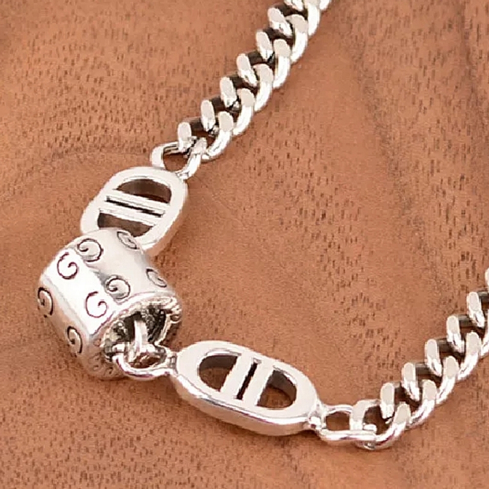 Double D Sterling Silver Chain Link Bracelet - Picture 6 of 6